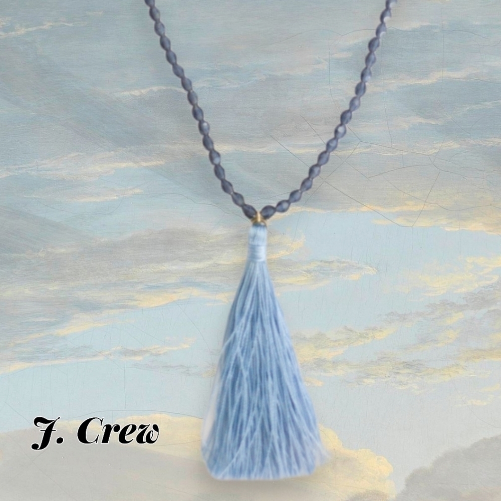 J. Crew Blue Tasseled & Beaded Necklace - Picture 2 of 5